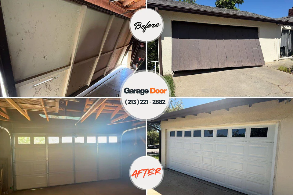 Before and after: garage door repair Hackensack, NJ